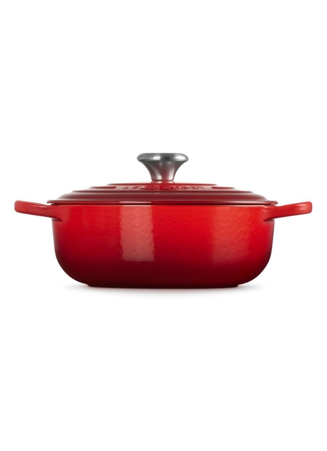 Le Creuset Signature sauteuse 24 cm - achterkant steenrood