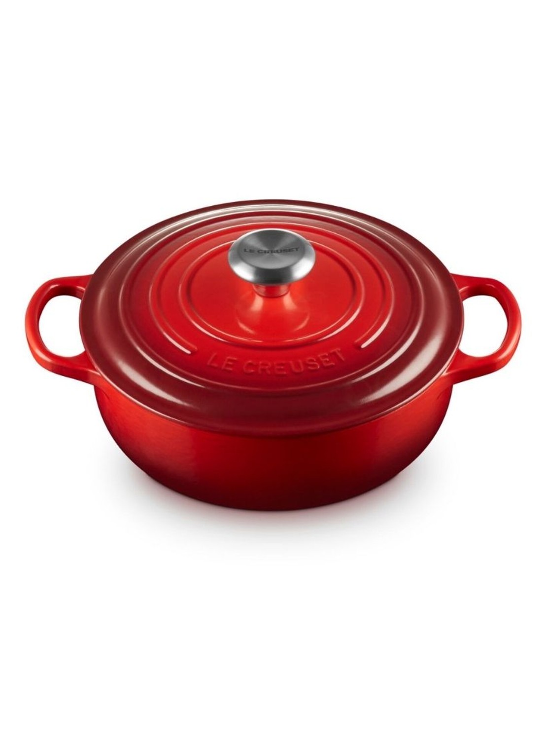 Le Creuset Signature sauteuse 24 cm - voorkant 3 steenrood