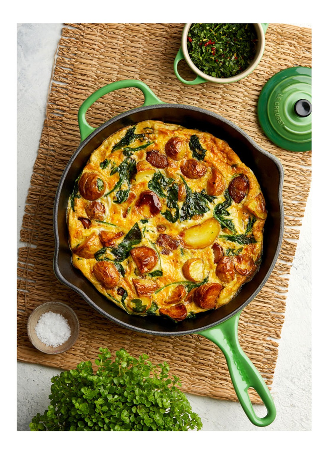 Le Creuset Signature Skillet koekenpan Ø26 cm - voorkant 6 bamboo / groen