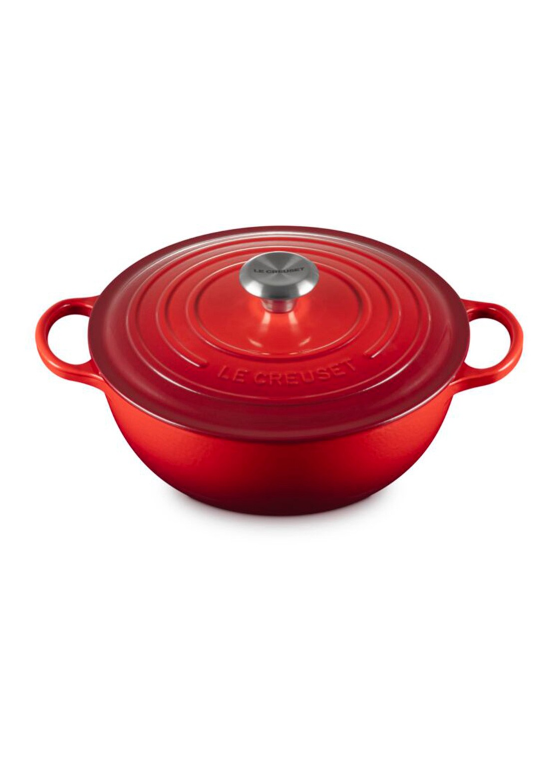 Le Creuset Signature soeppan 26 cm - voorkant 5 donkerrood