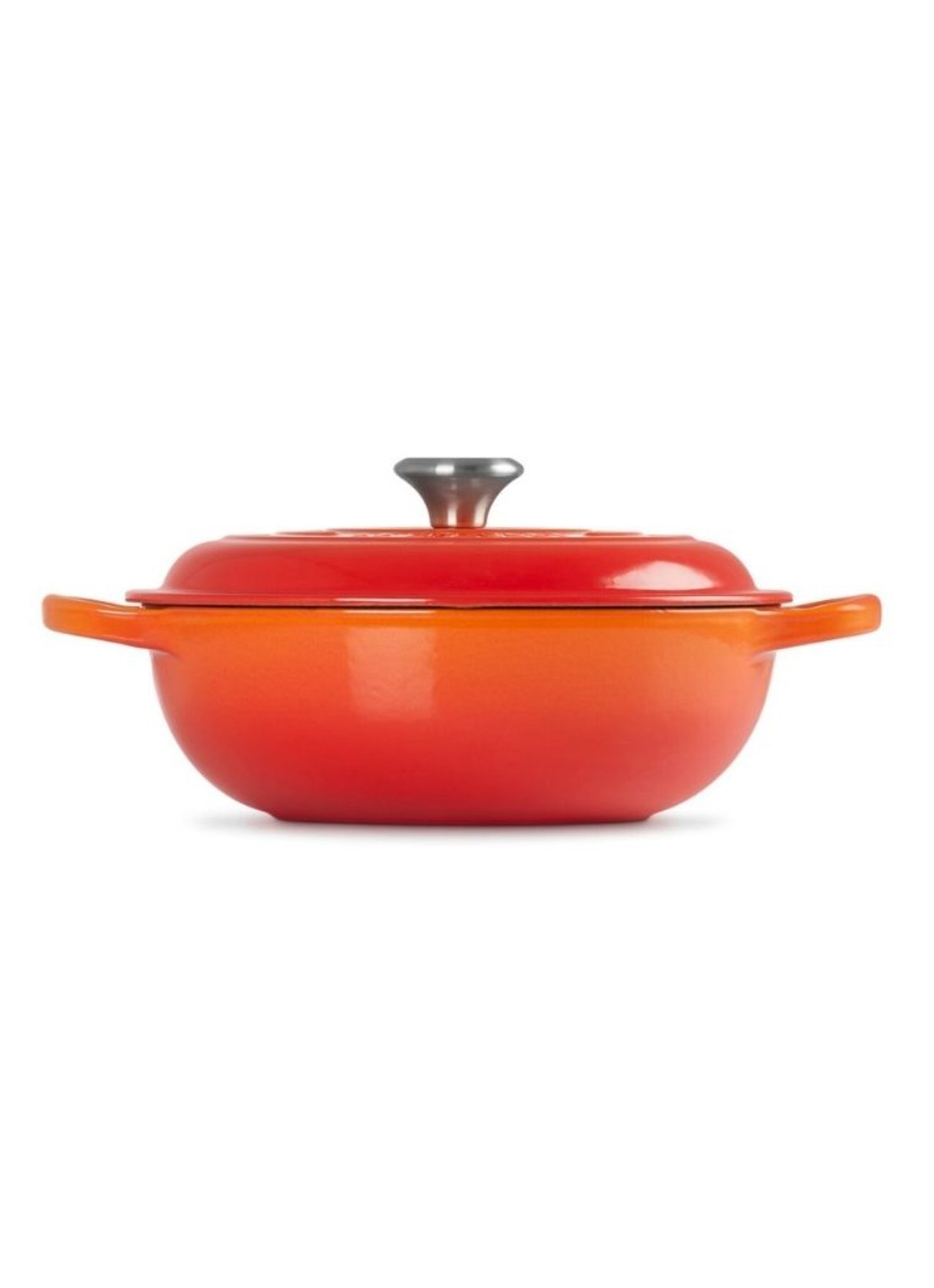 Le Creuset Signature stoofpan 22 cm - achterkant 5 oranjerood