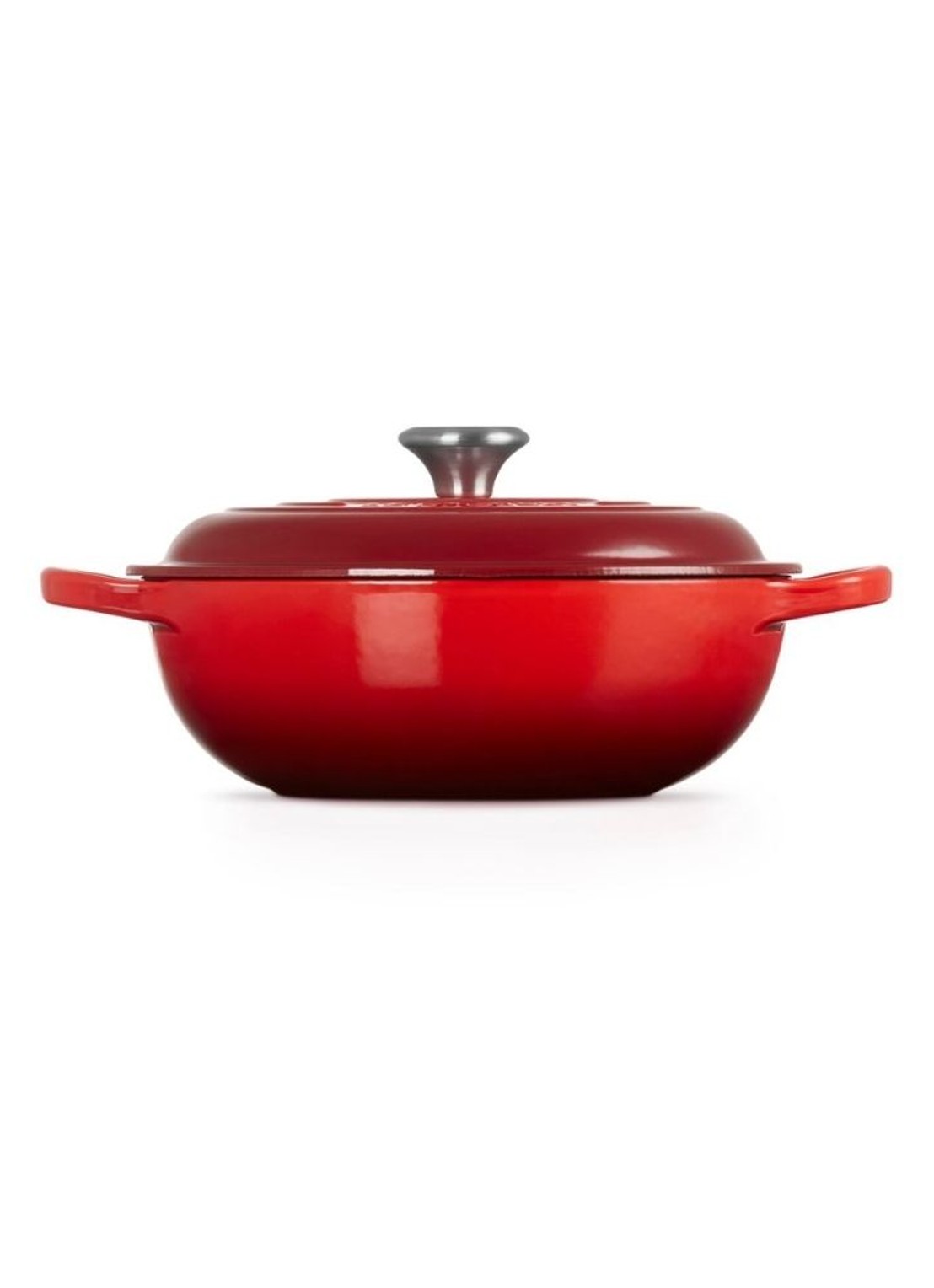 Le Creuset Signature stoofpan 22 cm - achterkant 5 steenrood