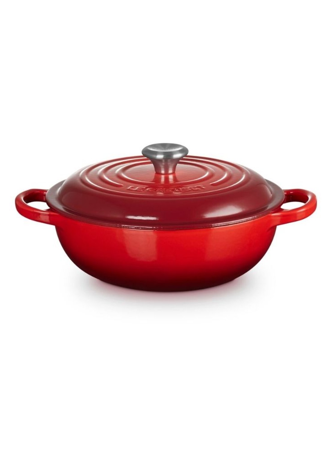 Le Creuset Signature stoofpan 22 cm - voorkant steenrood
