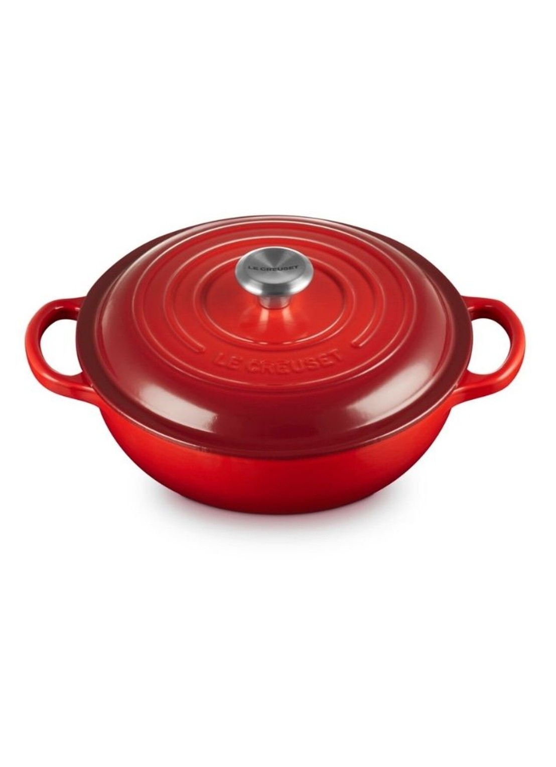 Le Creuset Signature stoofpan 22 cm - voorkant 2 steenrood