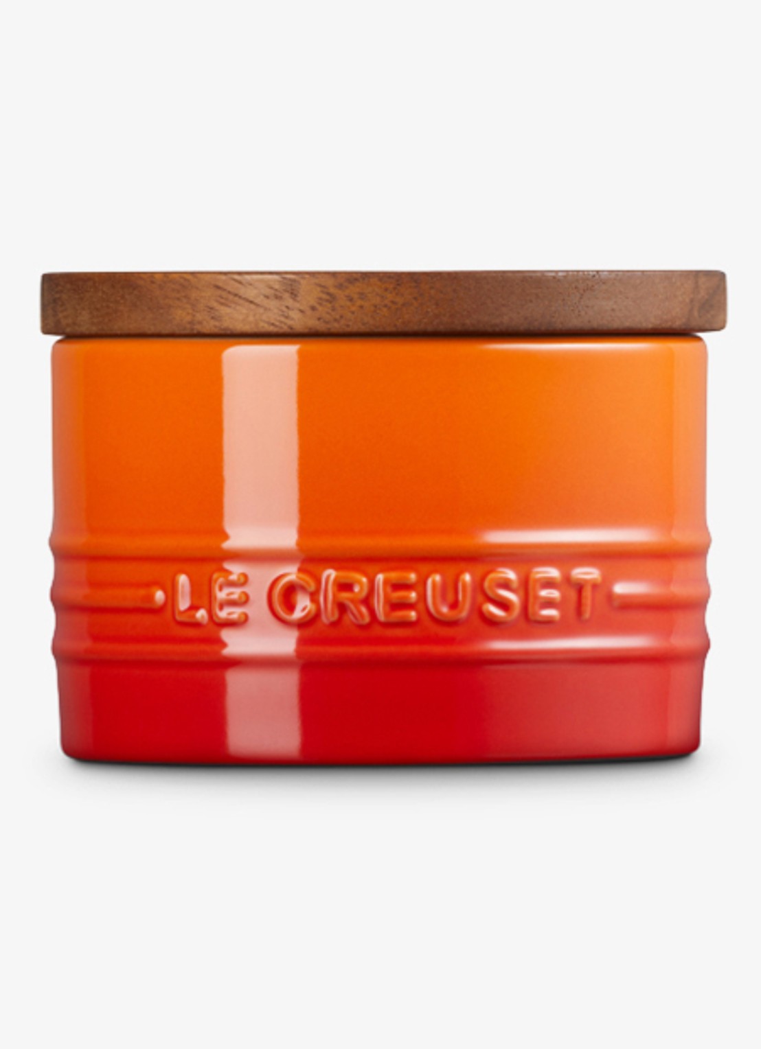 Le Creuset Signature voorraadpot 0,2 liter - achterkant 4 oranjerood