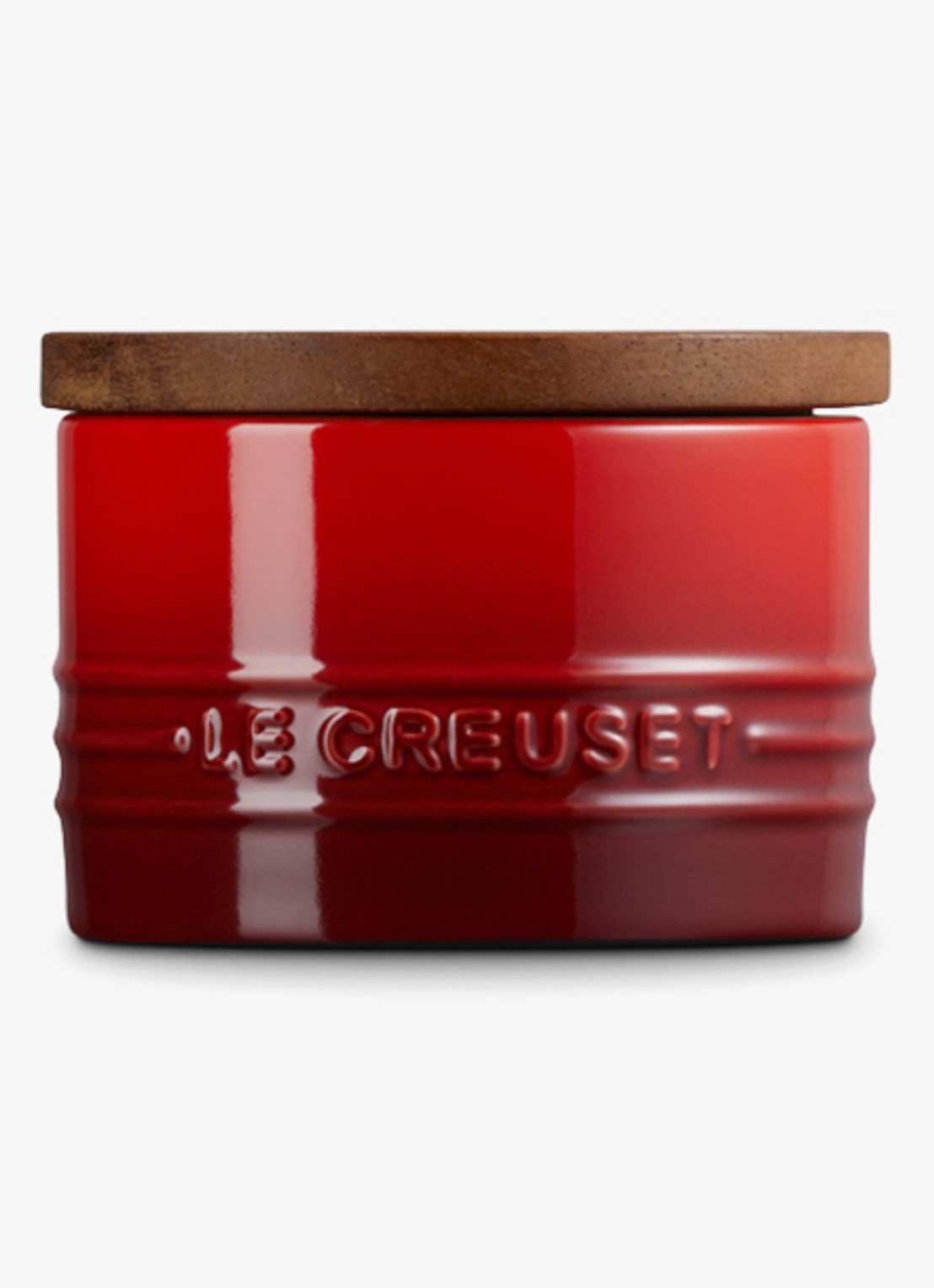 Le Creuset Signature voorraadpot 0,2 liter - achterkant 3 donkerrood