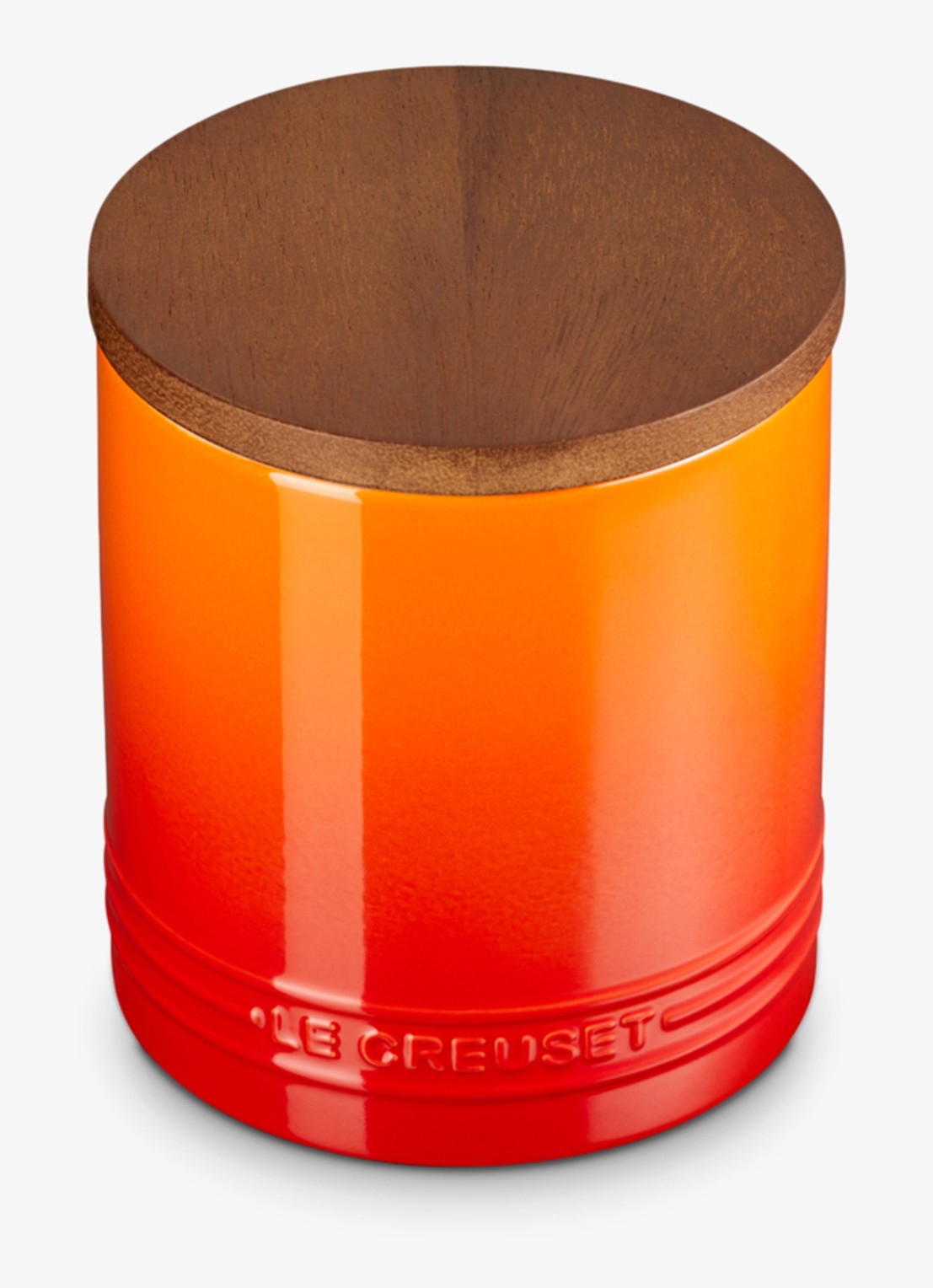 Le Creuset Signature voorraadpot 1,1 liter - voorkant 2 oranjerood