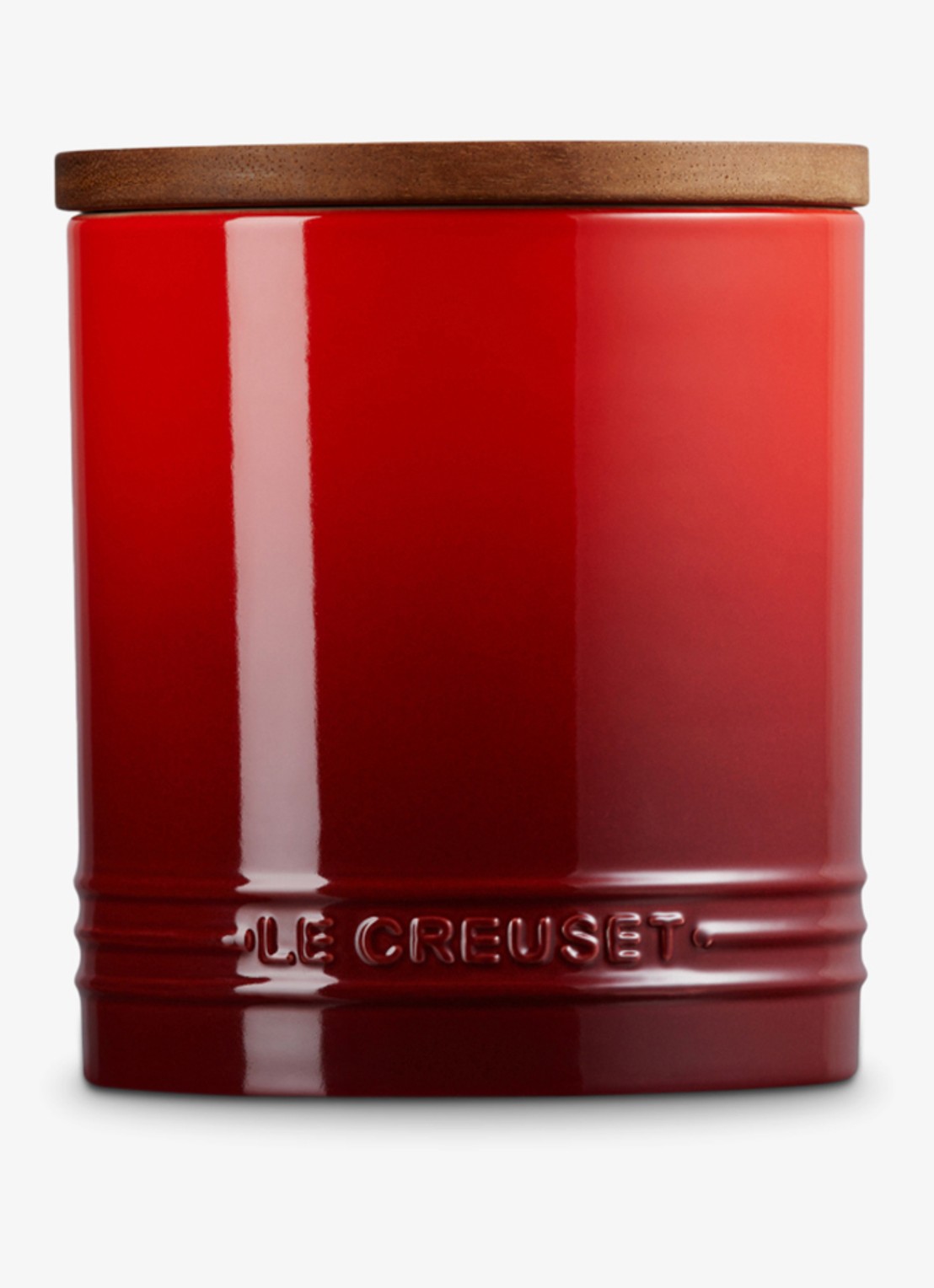 Le Creuset Signature voorraadpot 1,1 liter - achterkant 3 donkerrood