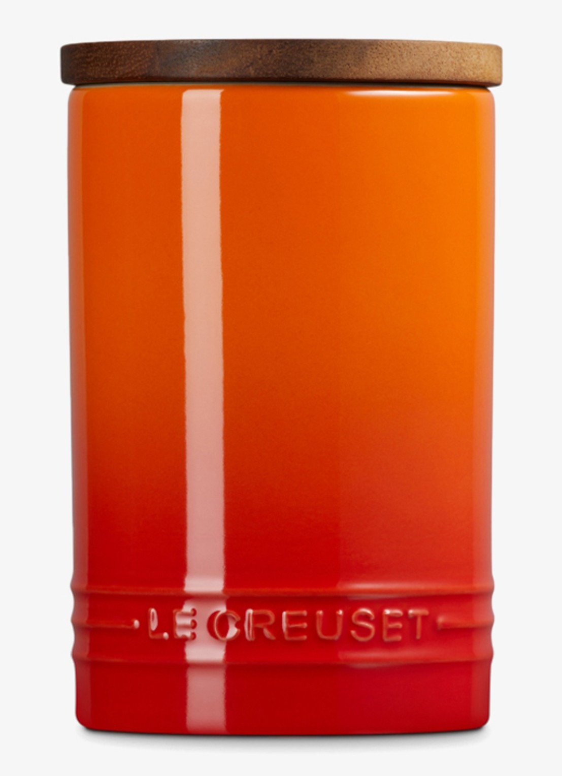 Le Creuset Signature voorraadpot 77 cl - achterkant oranjerood