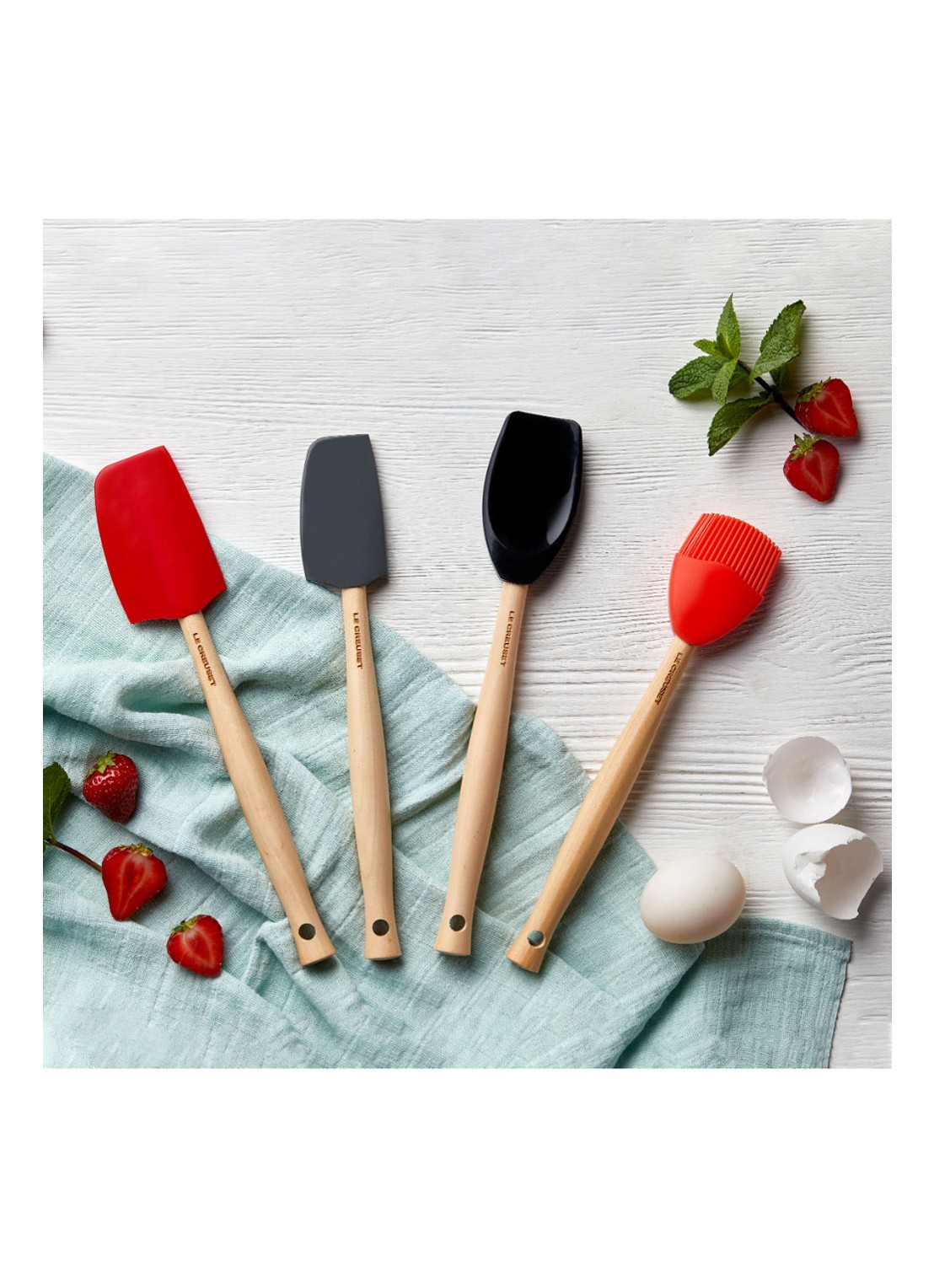 Le Creuset Spatels Premium set van 3  - detail 4 ebbenzwart / zwart