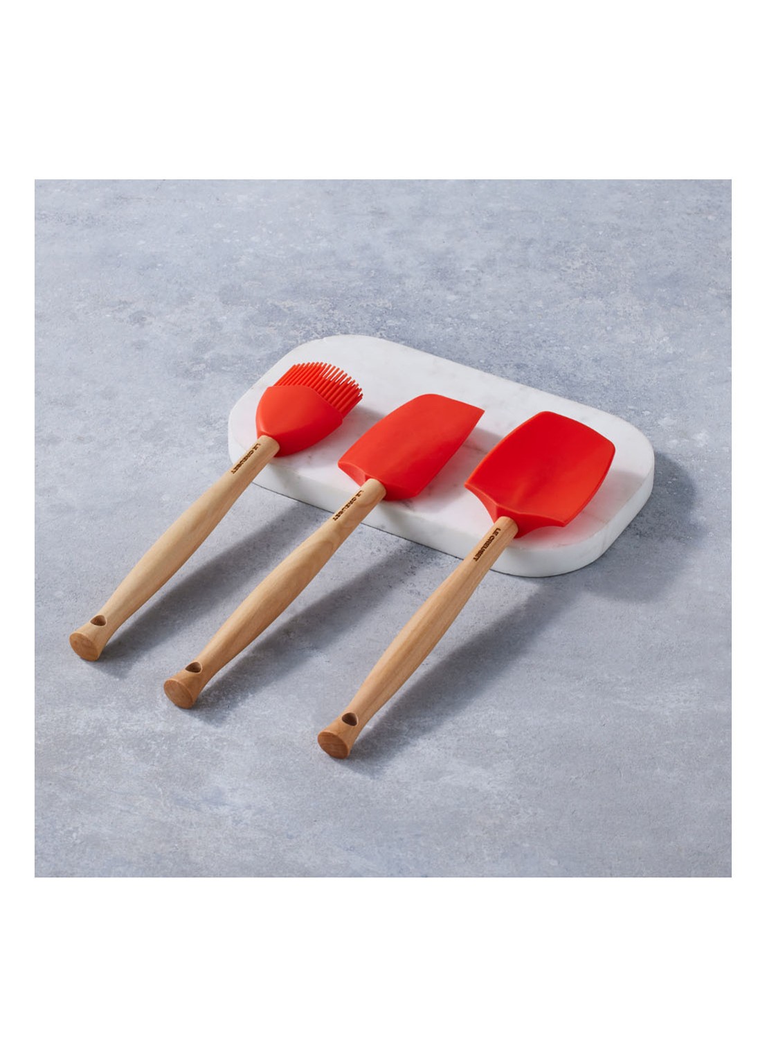 Le Creuset Spatels Premium set van 3  - detail 4 kersenrood / rood