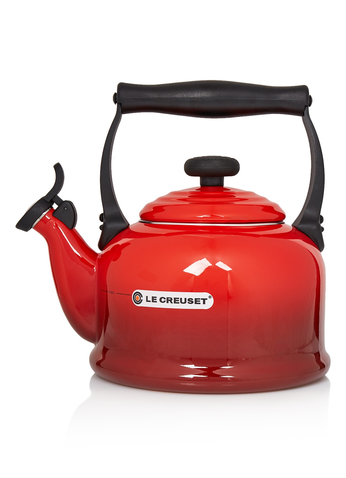 Le Creuset Tradition fluitketel 2,1 liter - voorkant kersenrood / rood
