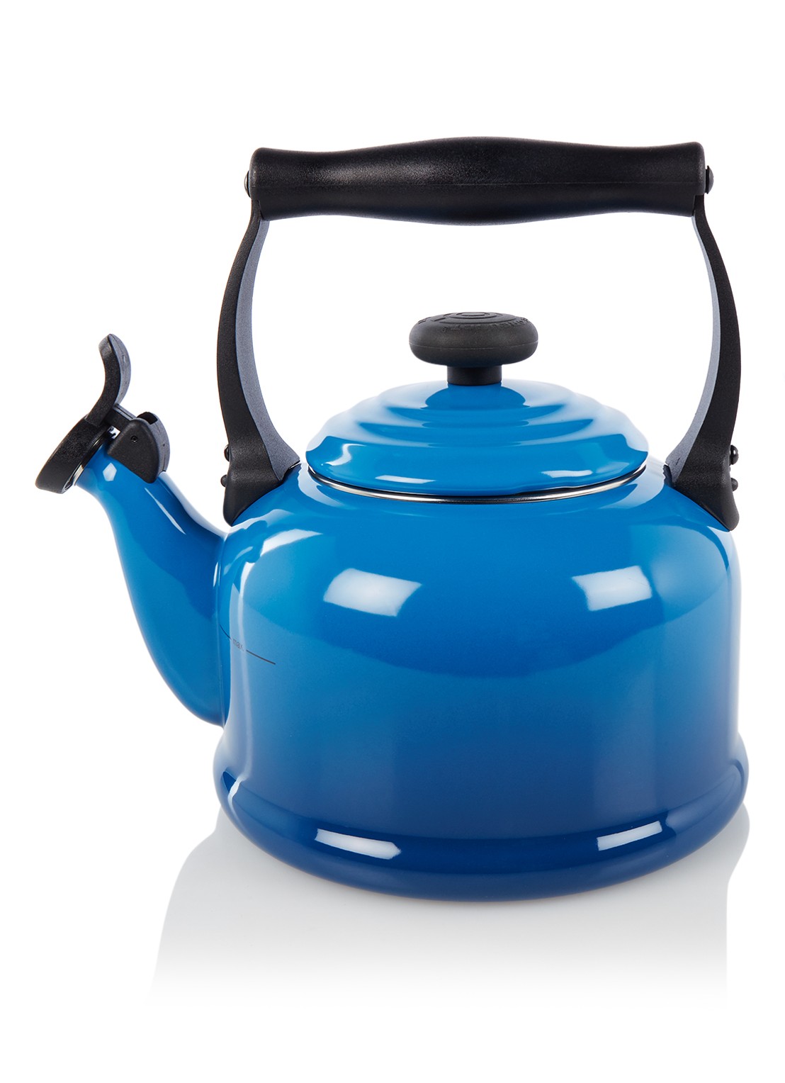 Le Creuset Tradition fluitketel 2,1 liter - voorkant blauw