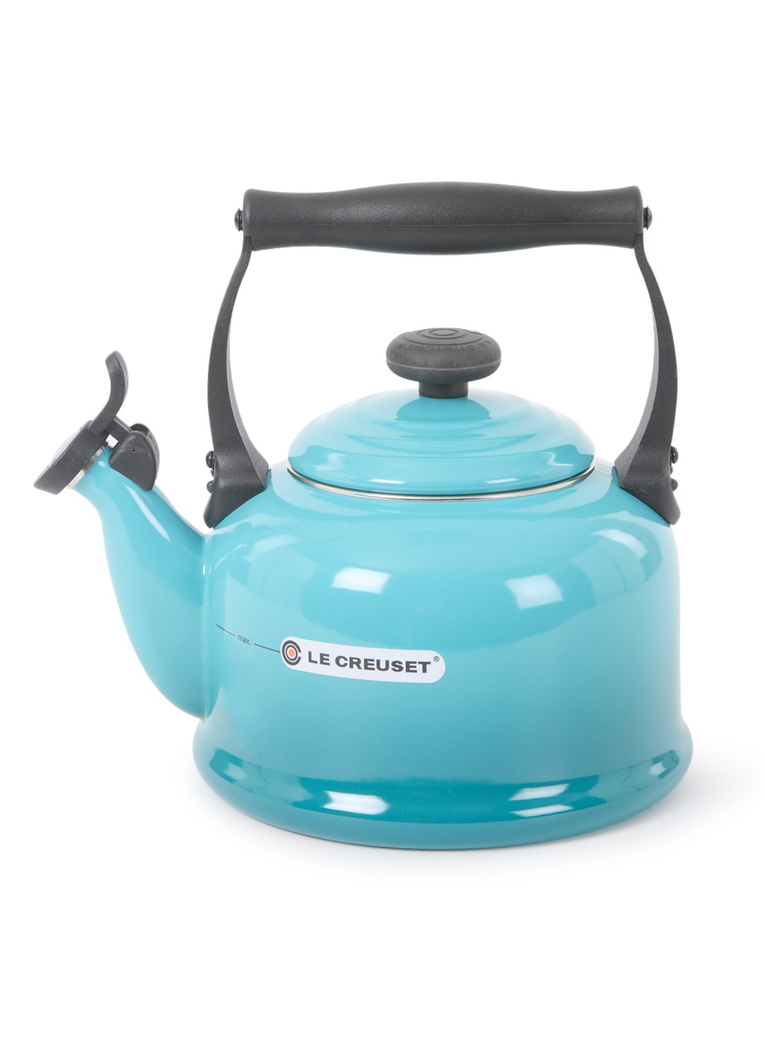Le Creuset Tradition fluitketel 2,1 liter - voorkant caribbean blue / blauw