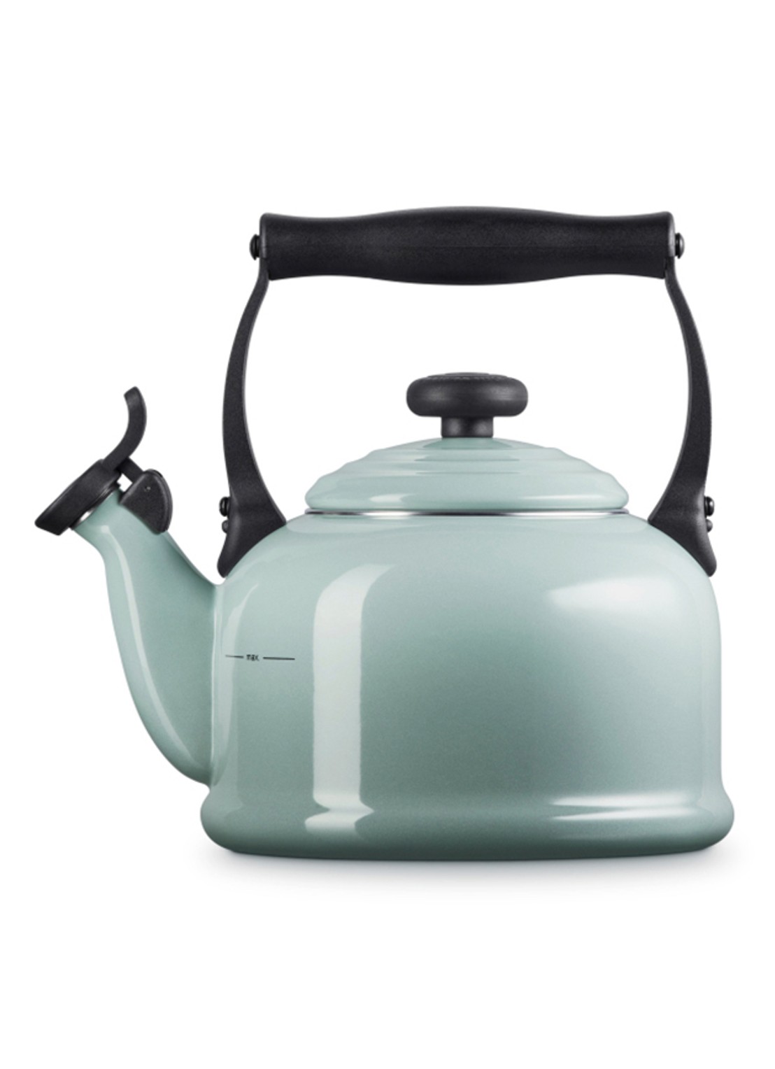 Le Creuset Tradition fluitketel 2,1 liter - achterkant 2 donkerblauw