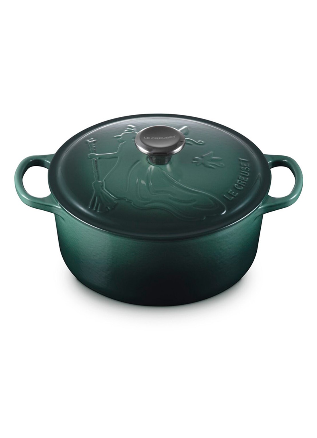Le Creuset Wicked Elphaba braadpan 24 cm - limited edition - detail 3 donkergroen