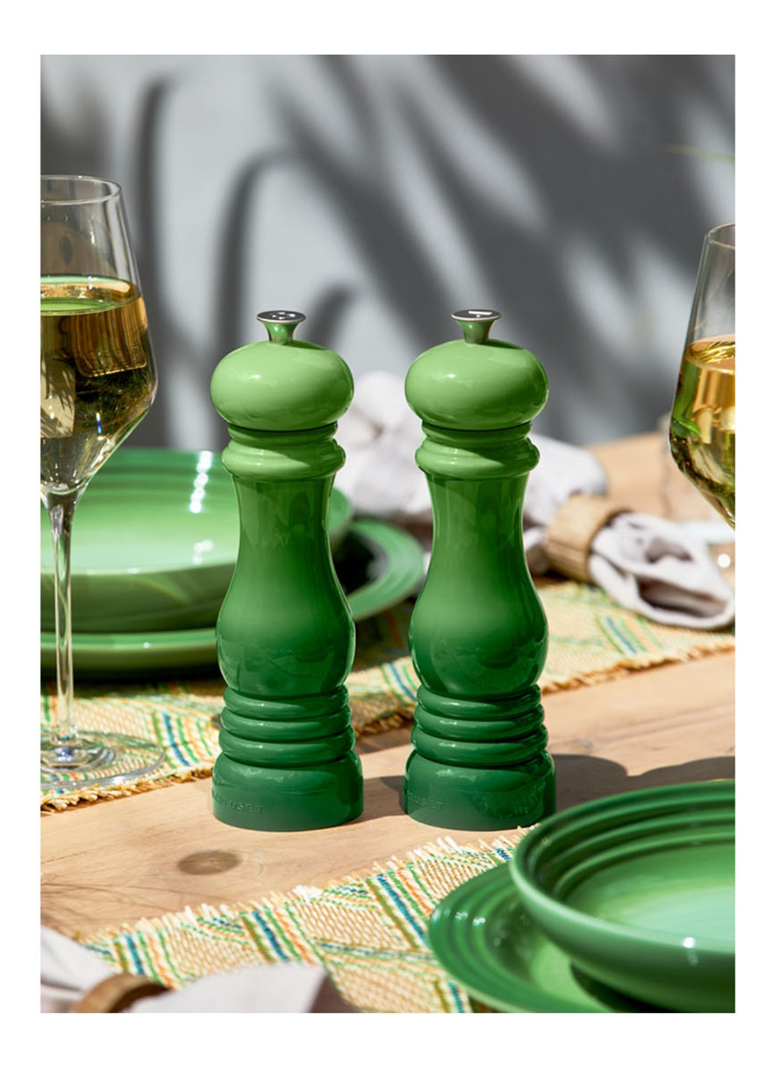 Le Creuset Zoutmolen 21 cm - voorkant 6 bamboo / groen