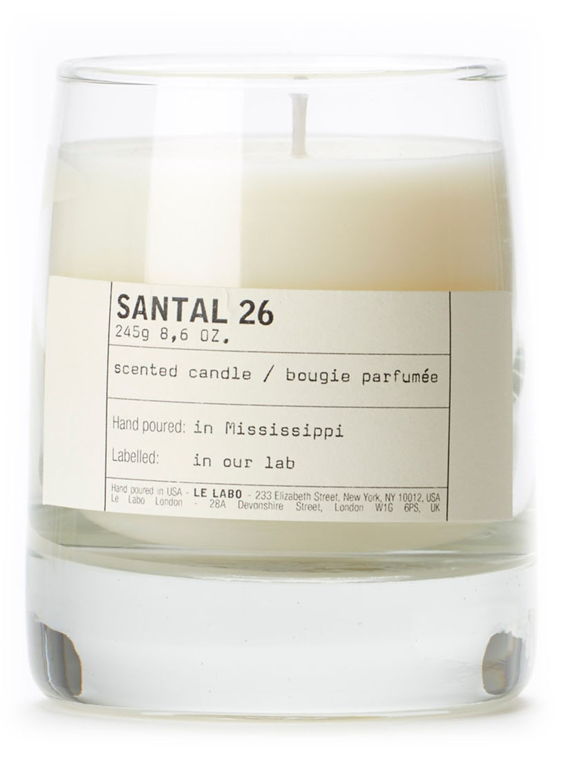 Le Labo Santal 26 Classic Candle geurkaars - voorkant gebroken wit