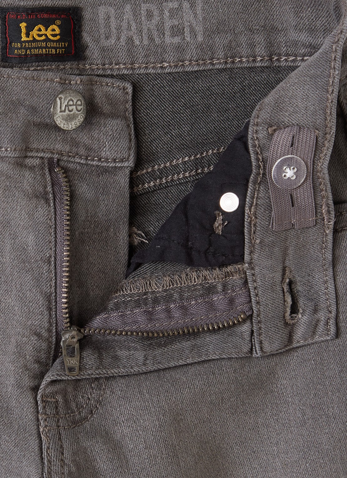 LEE Darren straight leg jeans met stretch - detail middengrijs