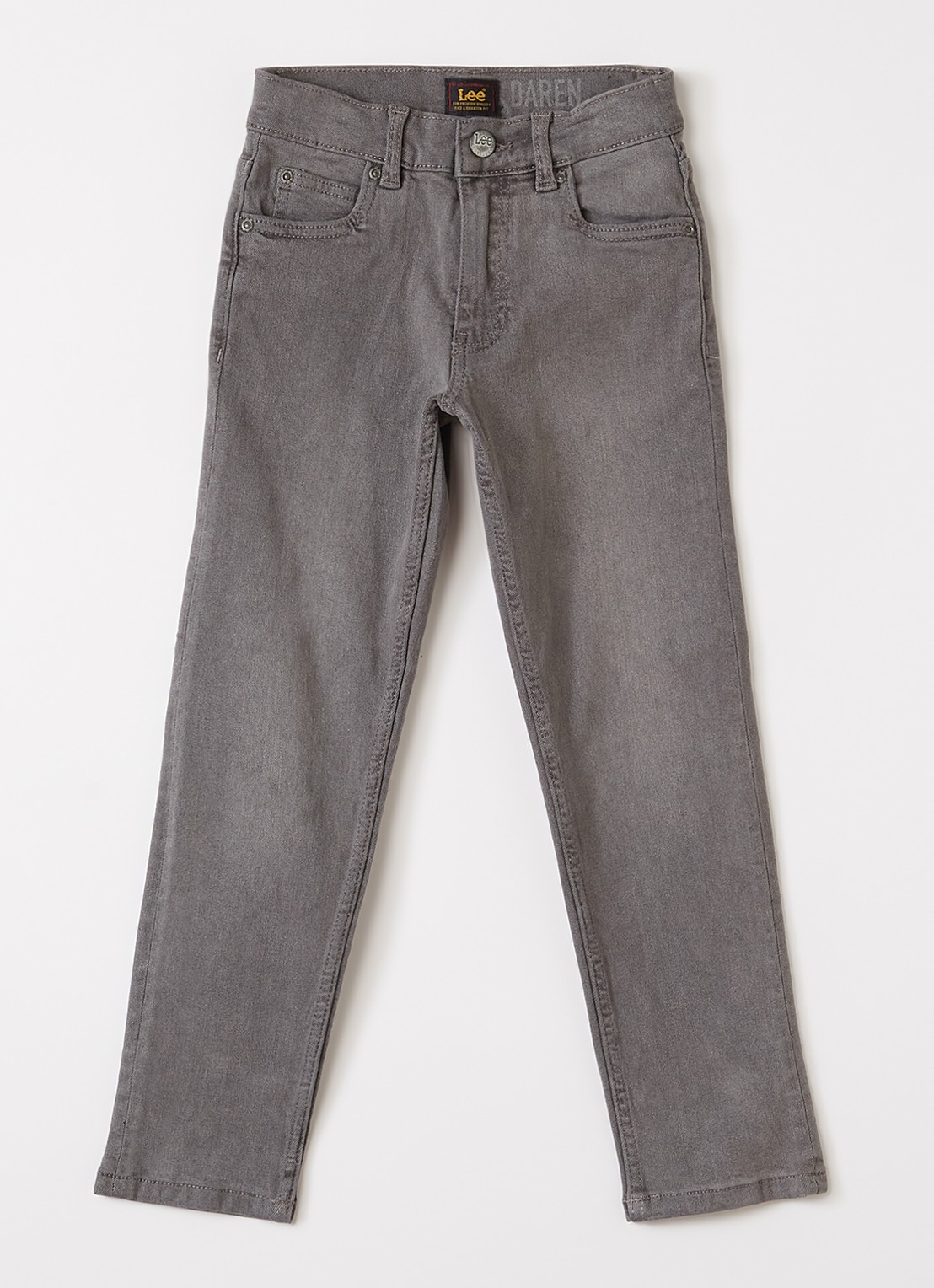 LEE Darren straight leg jeans met stretch - voorkant 2 middengrijs