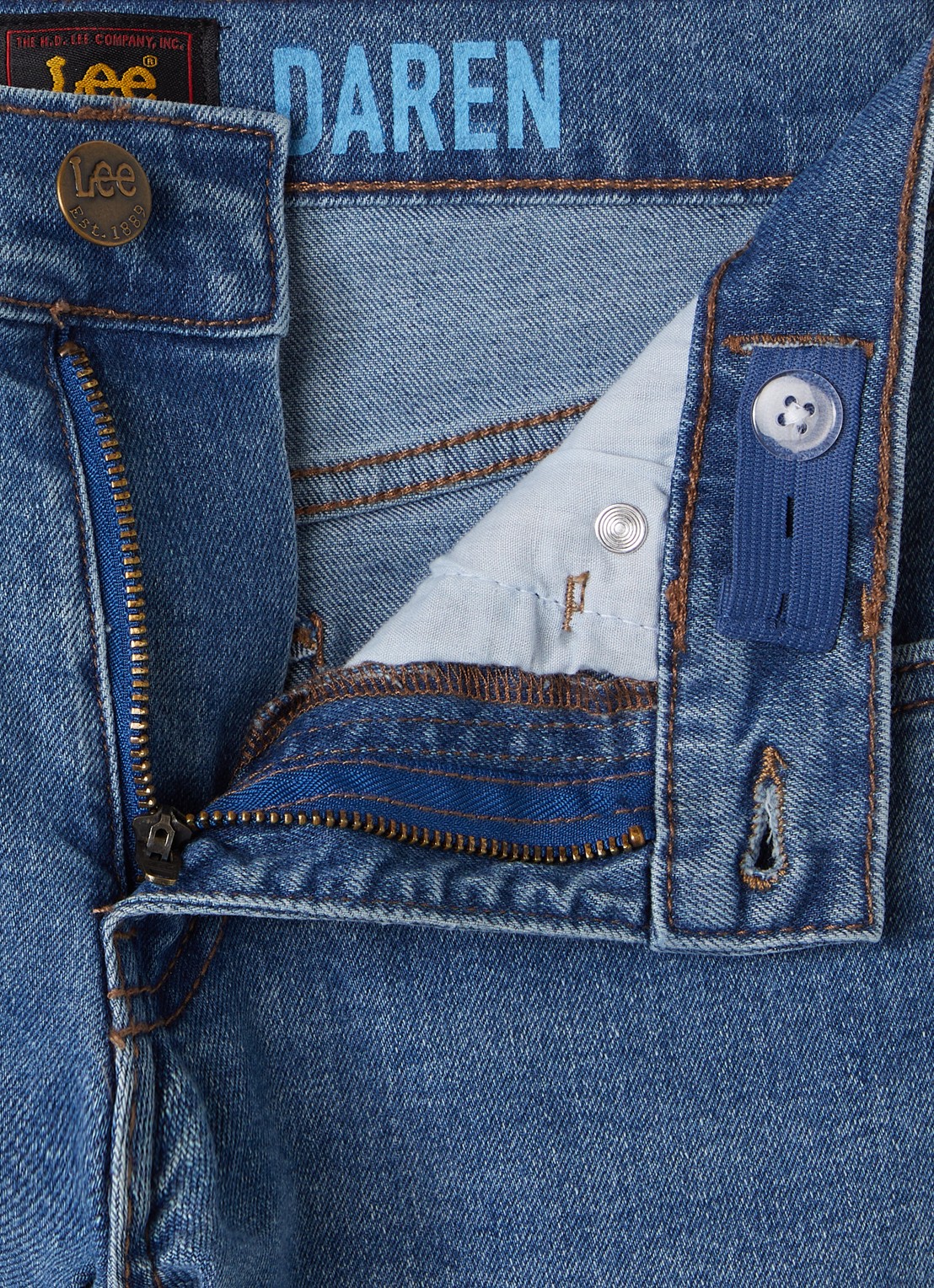 LEE Darren straight leg jeans met stretch - detail indigo