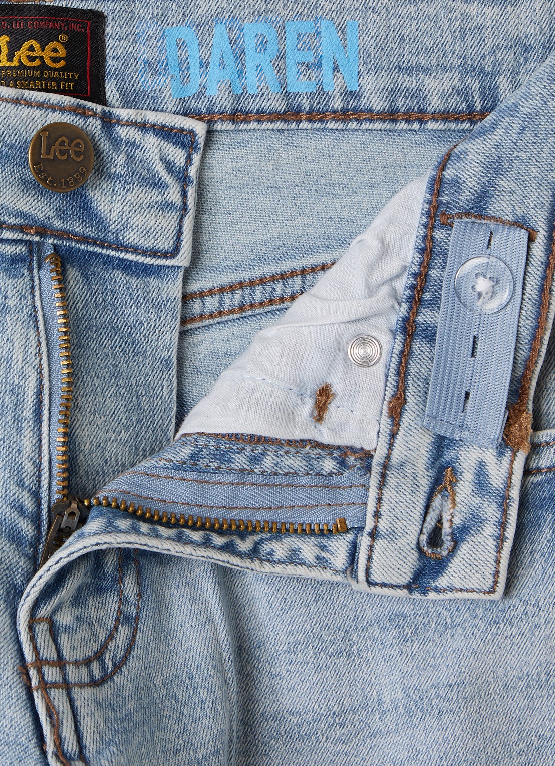 LEE Darren straight leg jeans met stretch - detail 3 lichtblauw