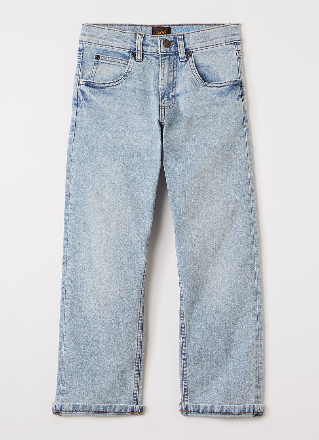 LEE Darren straight leg jeans met stretch - voorkant lichtblauw