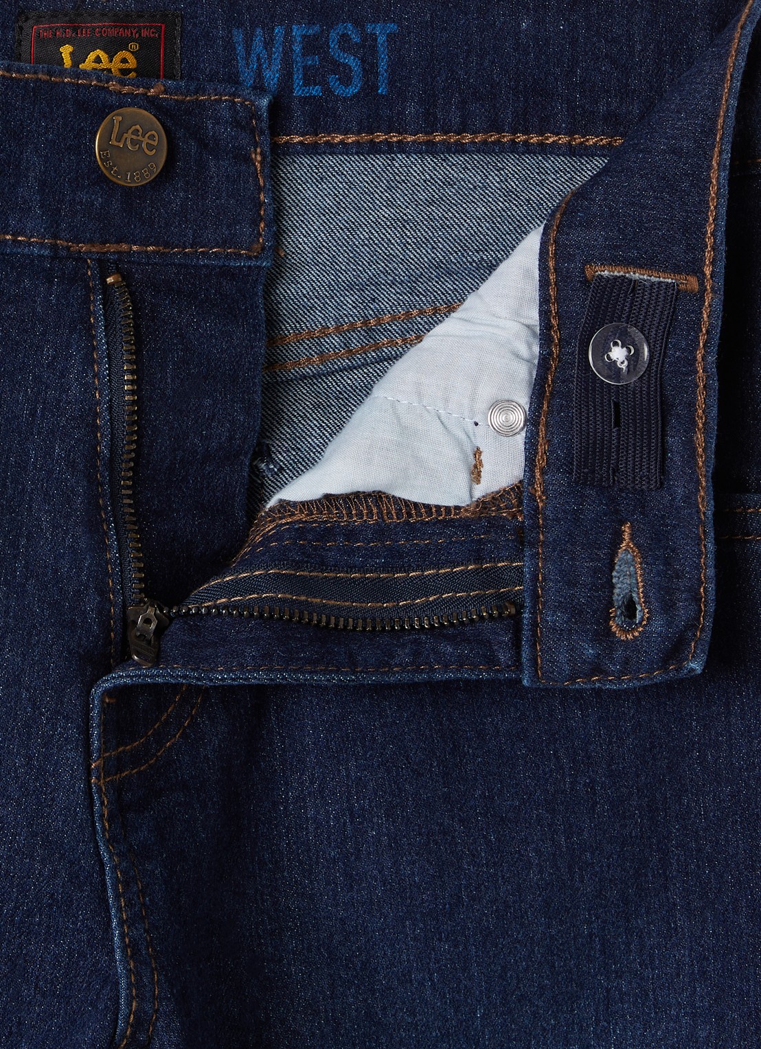 LEE West straight leg jeans met stretch - detail 3 donkerblauw