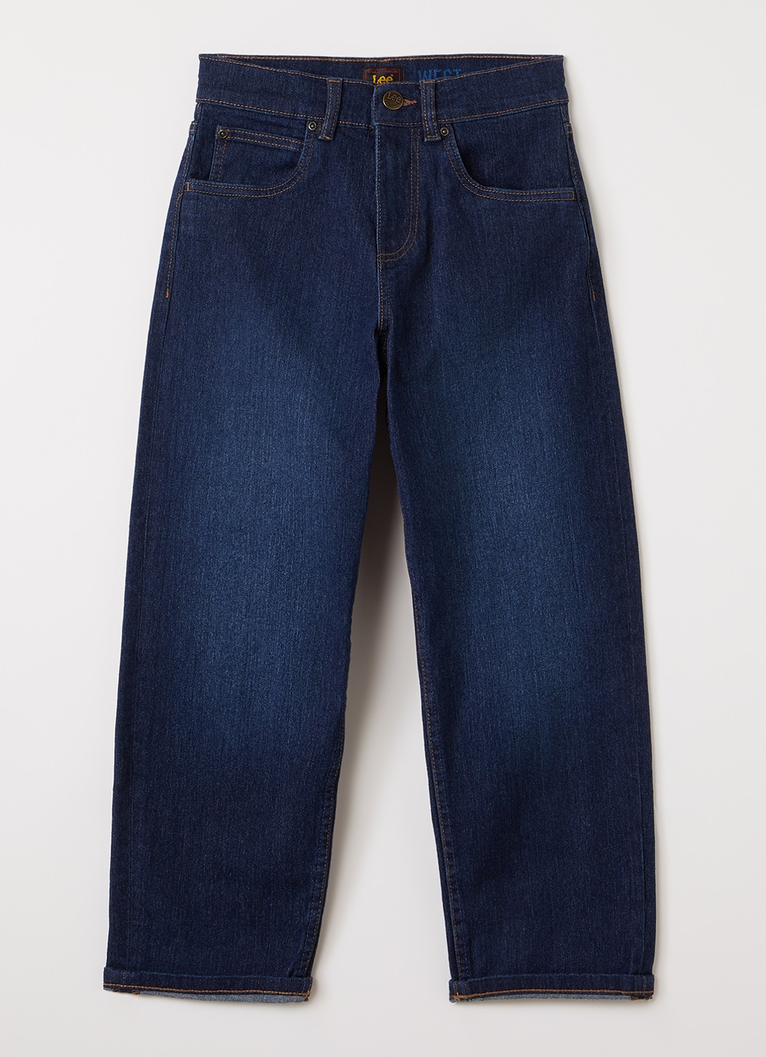 LEE West straight leg jeans met stretch - voorkant donkerblauw