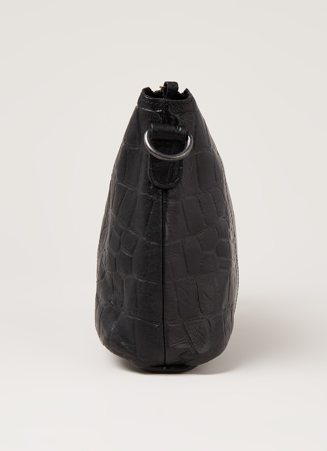 Legend Badia crossbodytas van leer met crocostructuur - detail 5 zwart