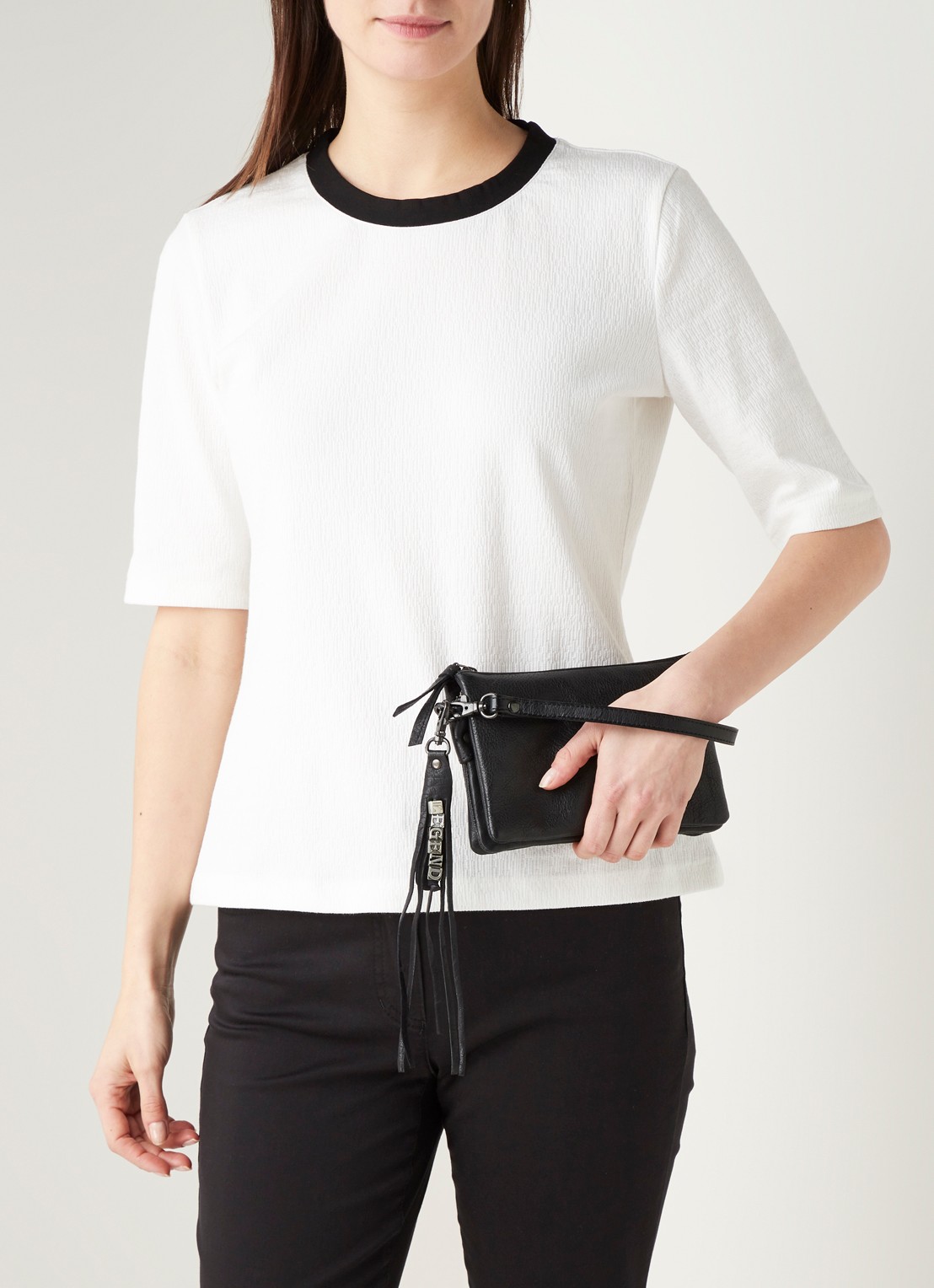 Legend Como crossbodytas van leer - voorkant 2 zwart