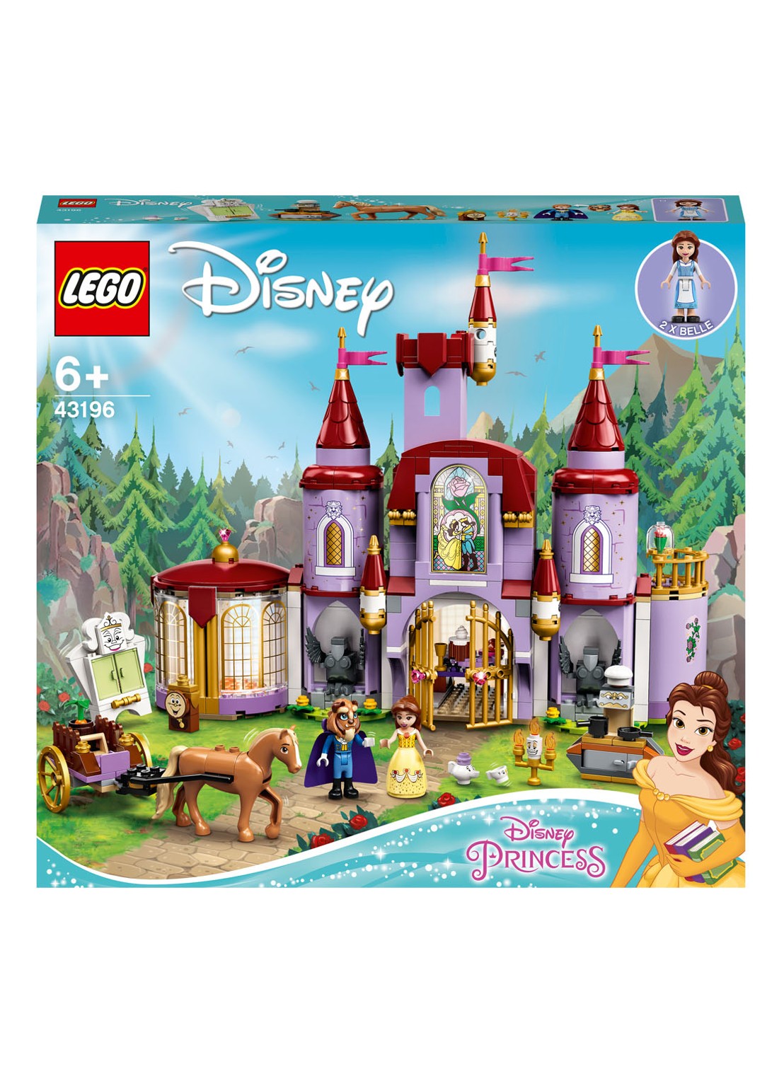 LEGO Belle en het Beest kasteel - 43196 - voorkant lila