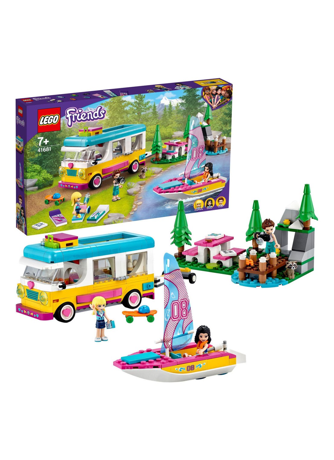LEGO Boscamper en zeilboot - 41681 - detail multicolor