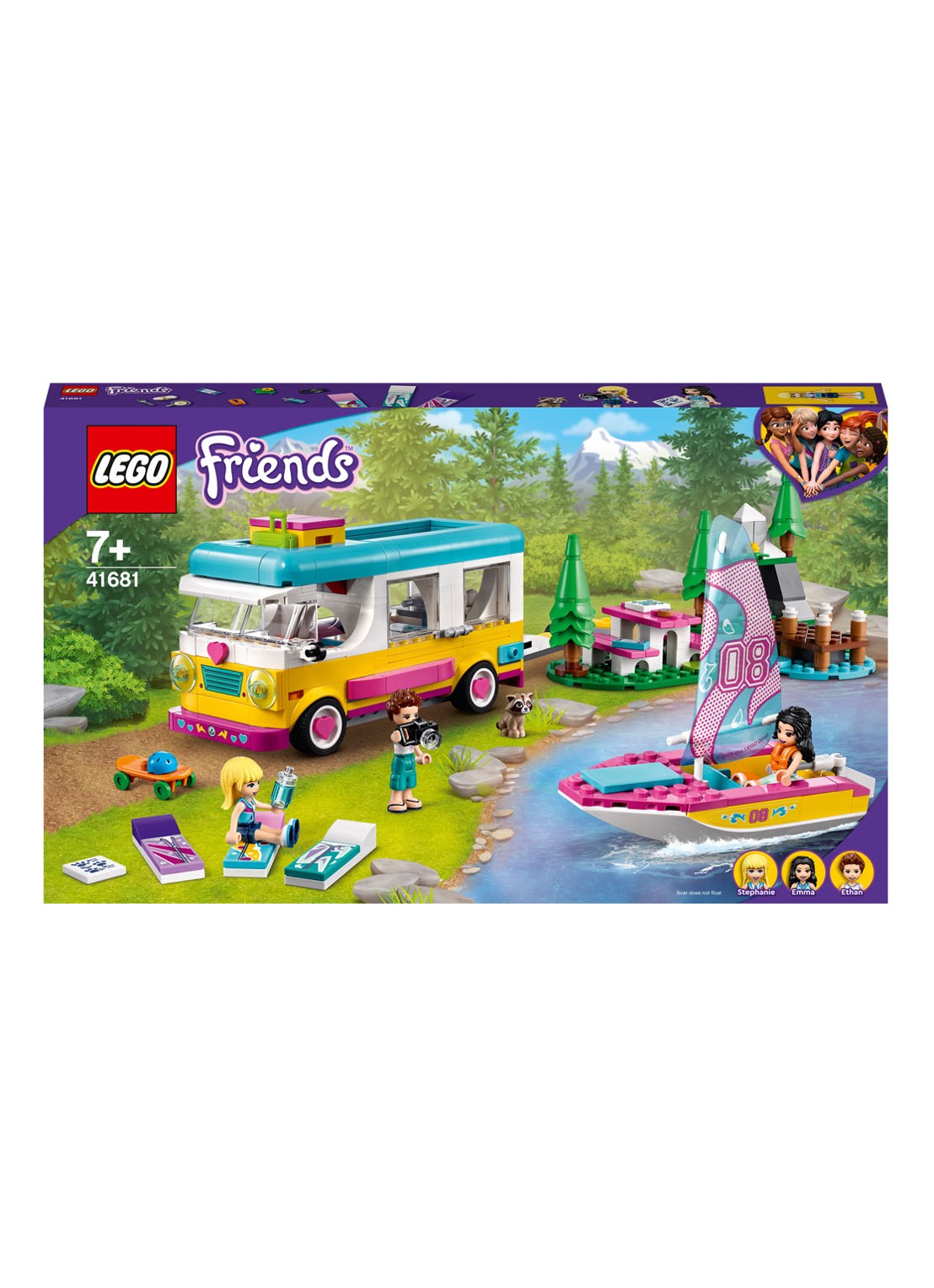 LEGO Boscamper en zeilboot - 41681 - voorkant 6 multicolor