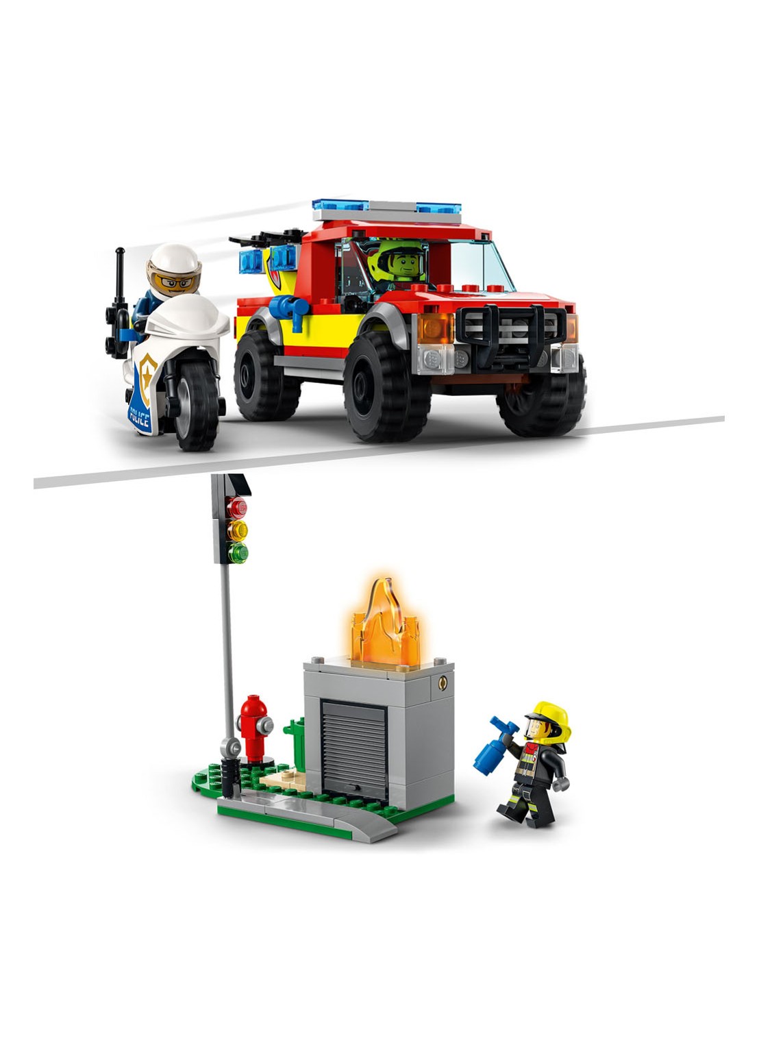 LEGO Brandweer & Politie Achtervolging bouwspeelgoed - 60319 - detail 3 multicolor