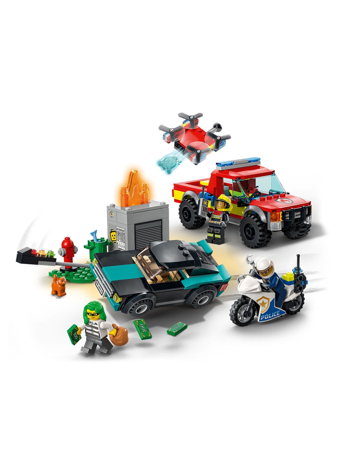 LEGO Brandweer & Politie Achtervolging bouwspeelgoed - 60319 - voorkant 7 multicolor