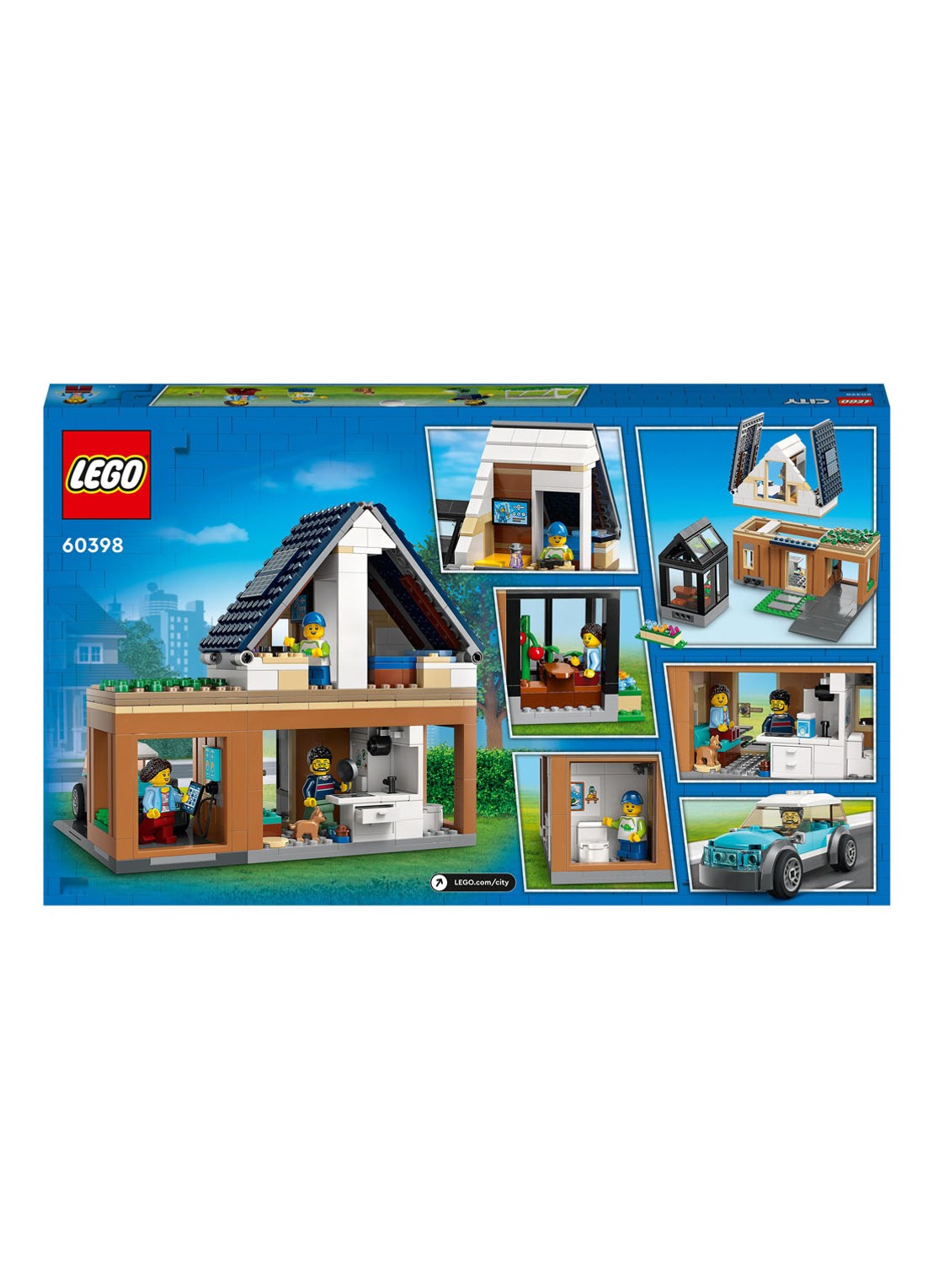 LEGO City Gezinswoning en elektrische auto 60398  - voorkant 2 multicolor