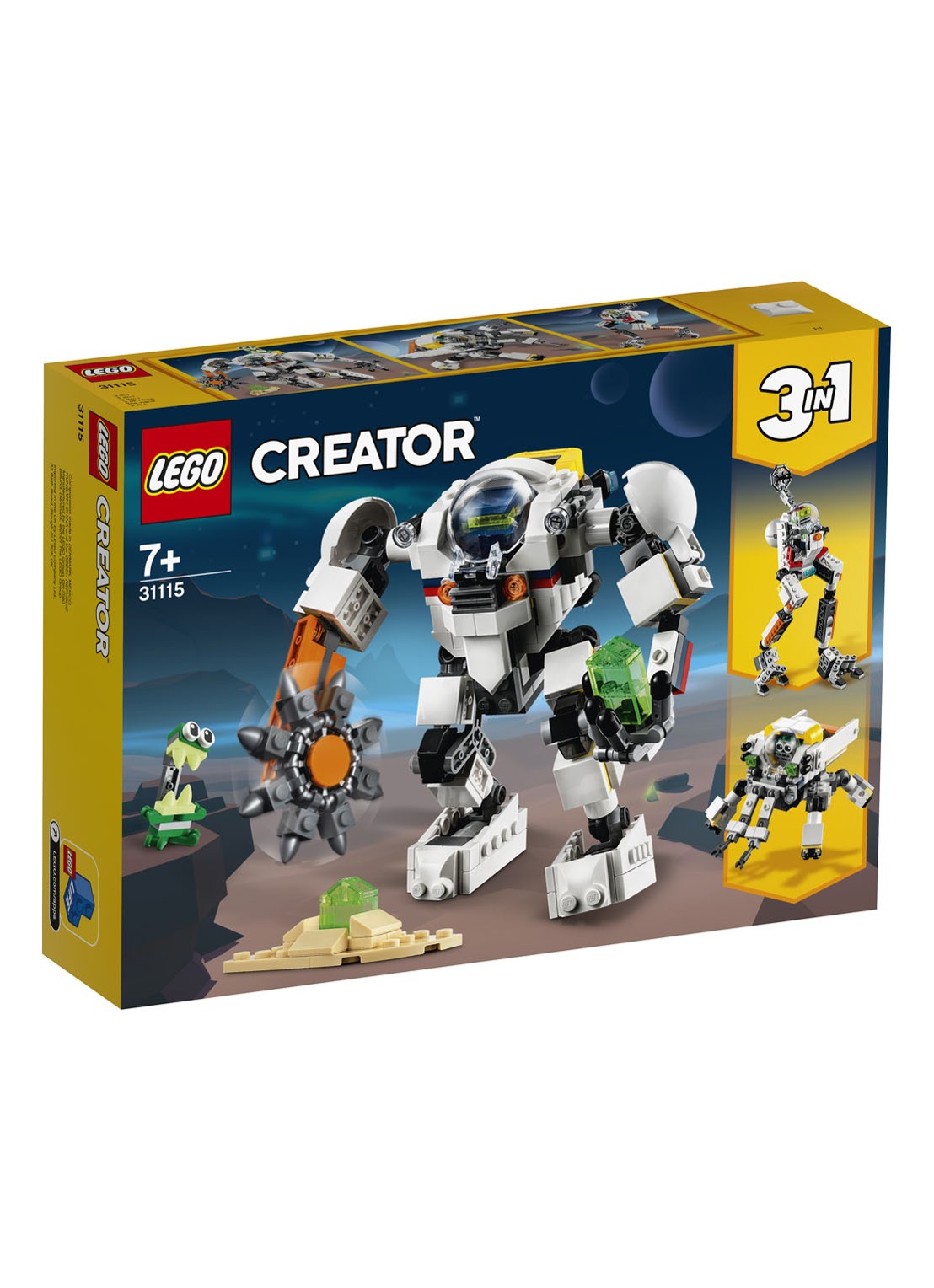 LEGO Creator Ruimtemijnbouw-mecha - 31115 - voorkant okergeel