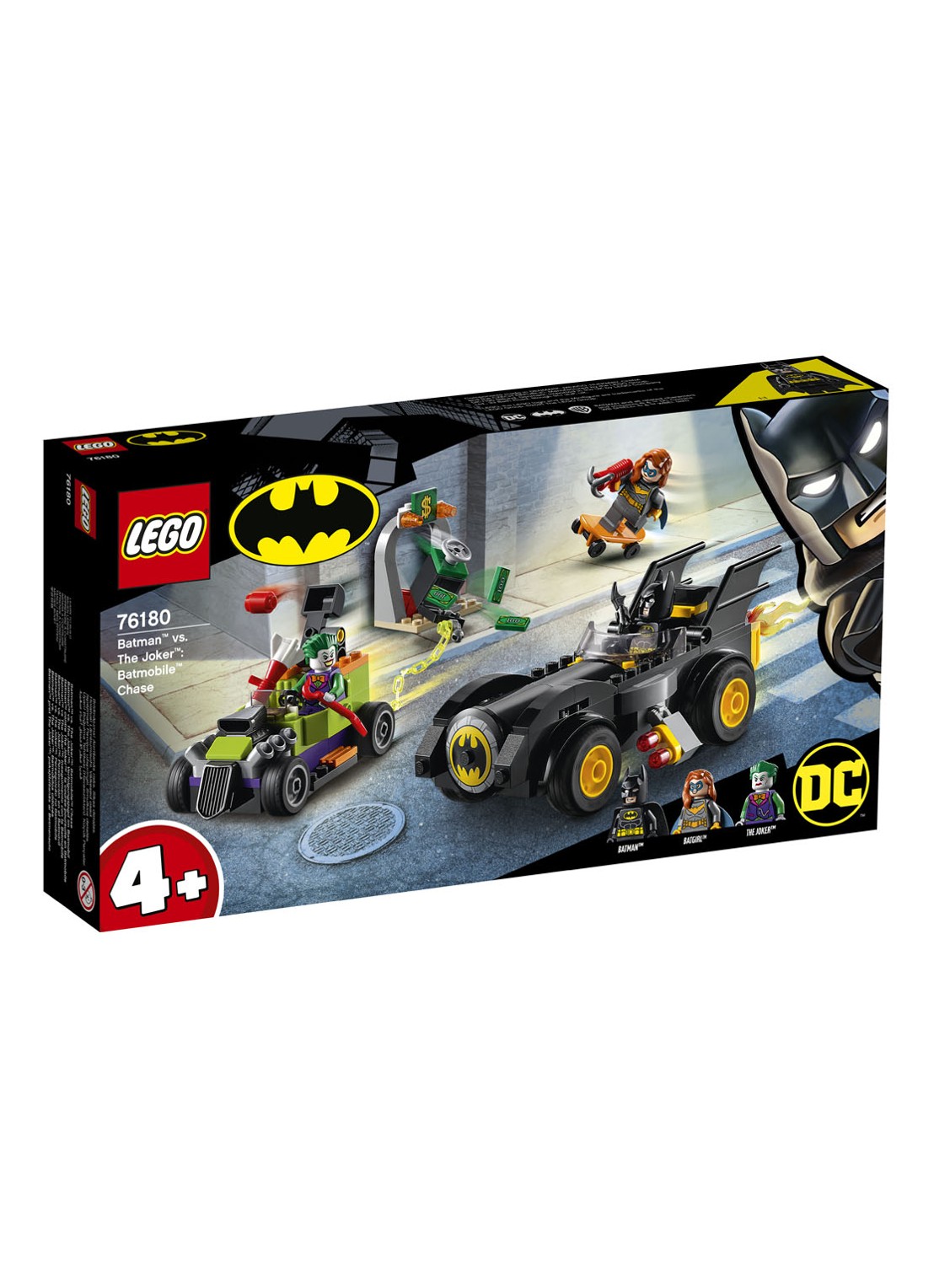LEGO DC Comics Super Heroes Batman vs. The Joker: Batmobile achtervolging - 76180 - voorkant 6 zwart