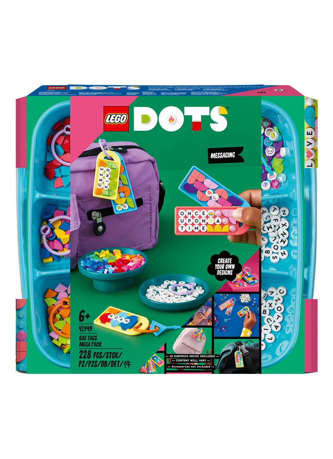 LEGO DOTS Taslabels Megapack - berichten megapack - 41949 - voorkant multicolor