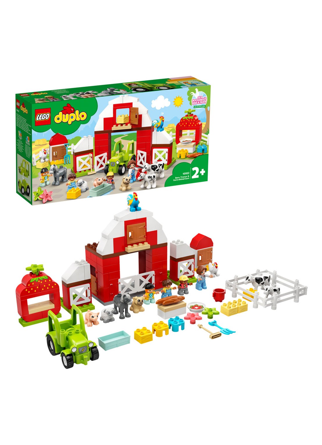 LEGO DUPLO Schuur, tractor & boerderijdieren verzorgen - 10952 - detail 3 steenrood