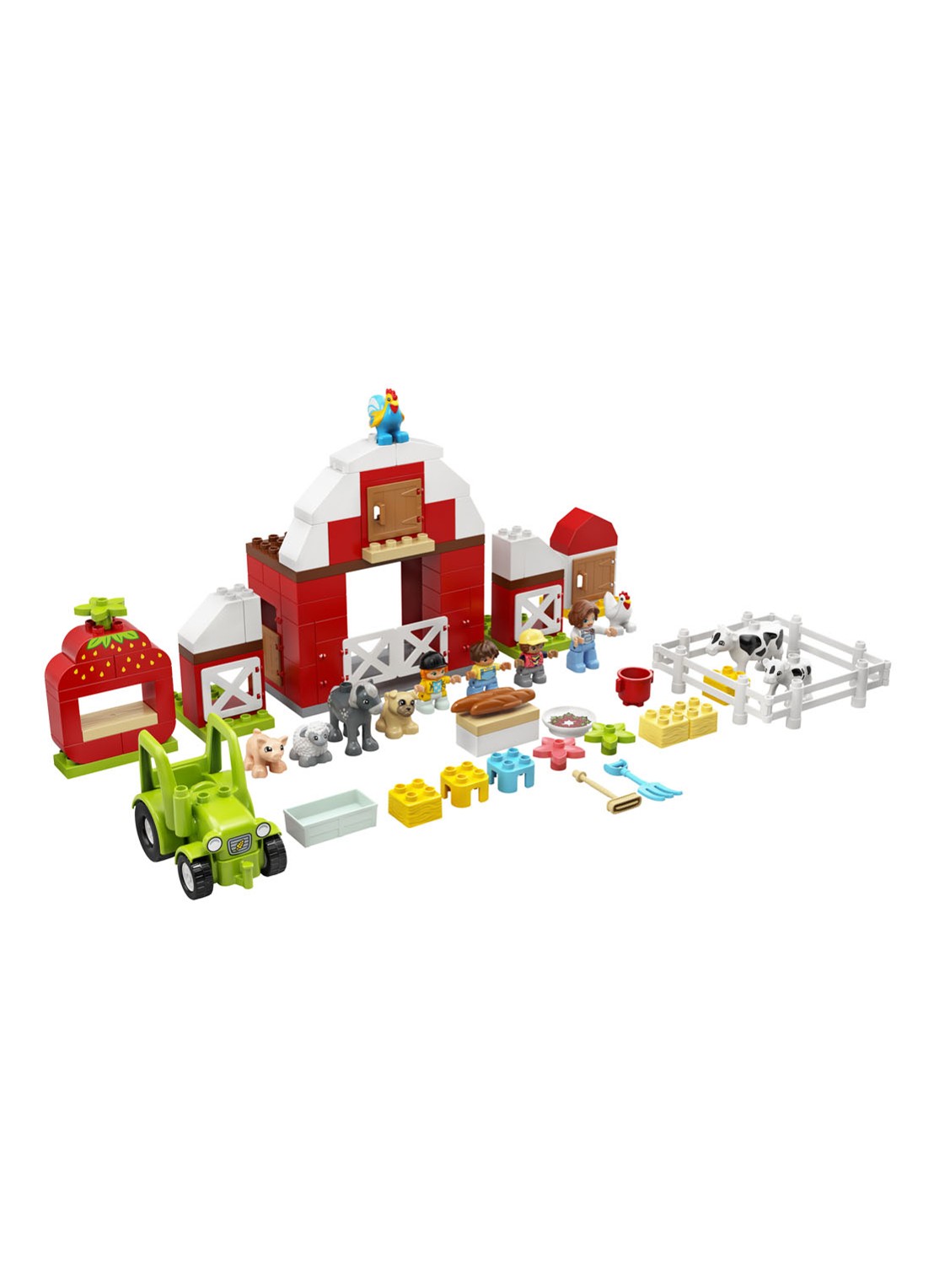 LEGO DUPLO Schuur, tractor & boerderijdieren verzorgen - 10952 - voorkant 2 steenrood