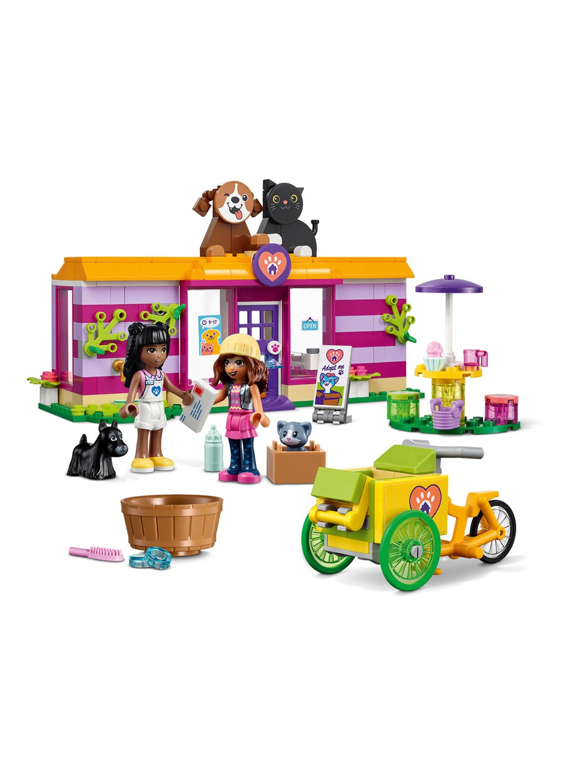 LEGO Friends Huisdierenadoptie Café Dierenset - 41699 - voorkant 7 multicolor