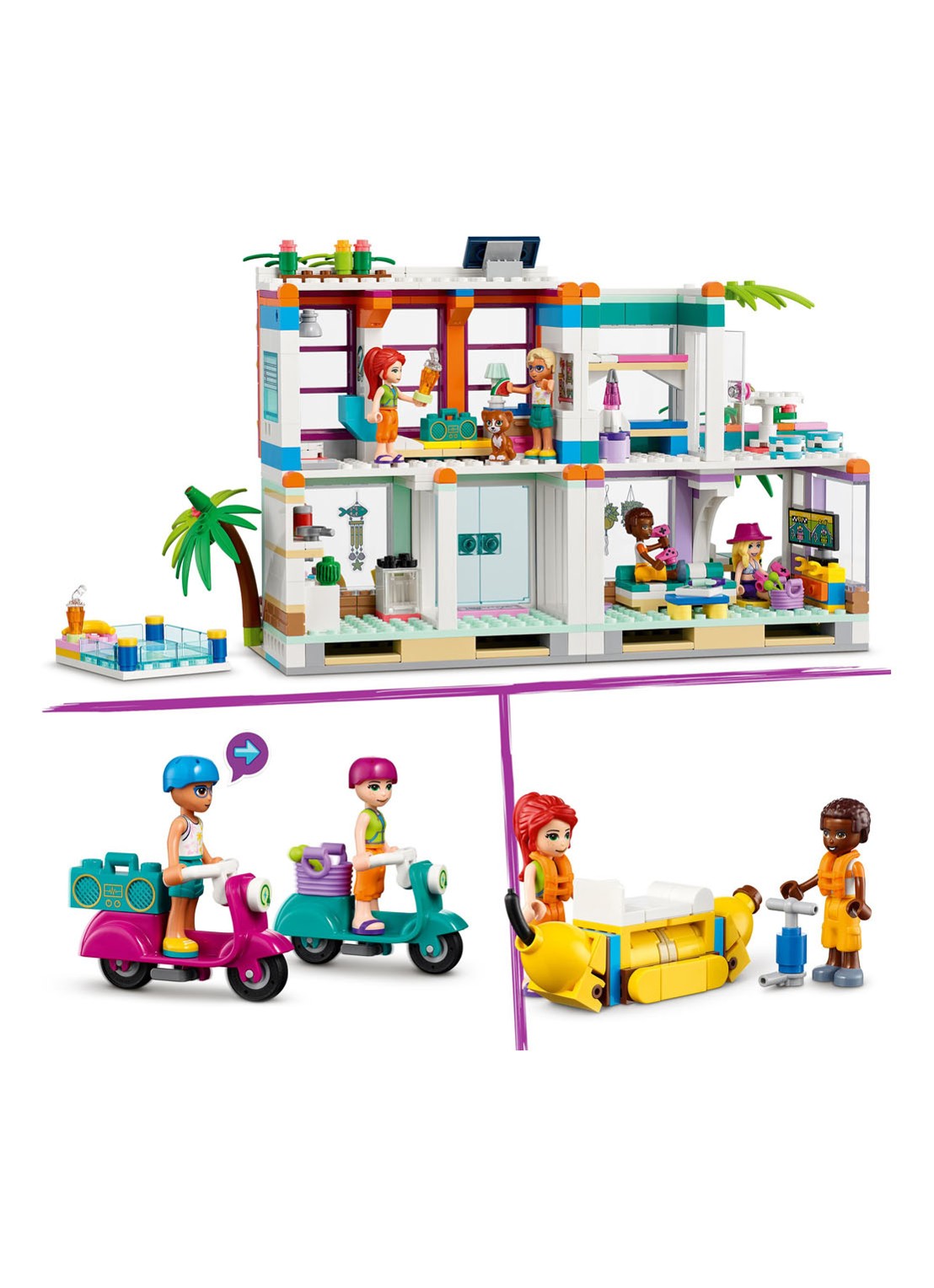 LEGO Friends Vakantie Strandhuis set - 41709 - detail 4 multicolor