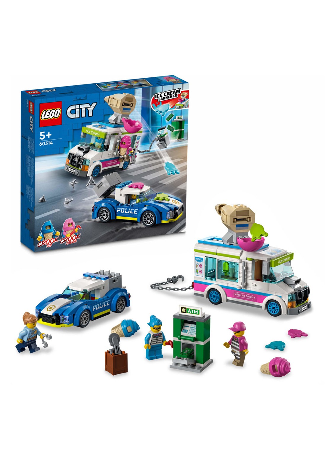 LEGO IJswagen Politieachtervolging bouwspeelgoed - 60314 - detail 3 multicolor