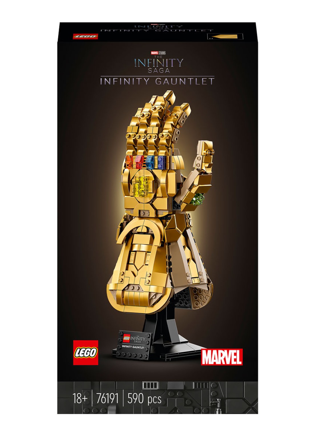 LEGO Infinity Gauntlet Thanos set - 76191 - voorkant goud