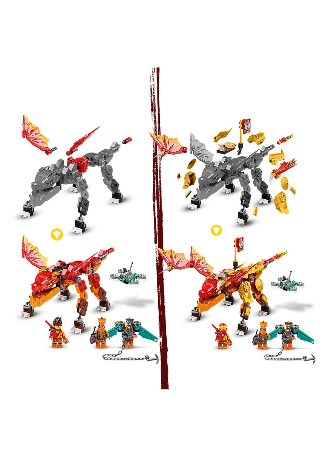 LEGO Kai's Vuurdraak EVO bouwspeelgoed - 71762 - detail 5 multicolor