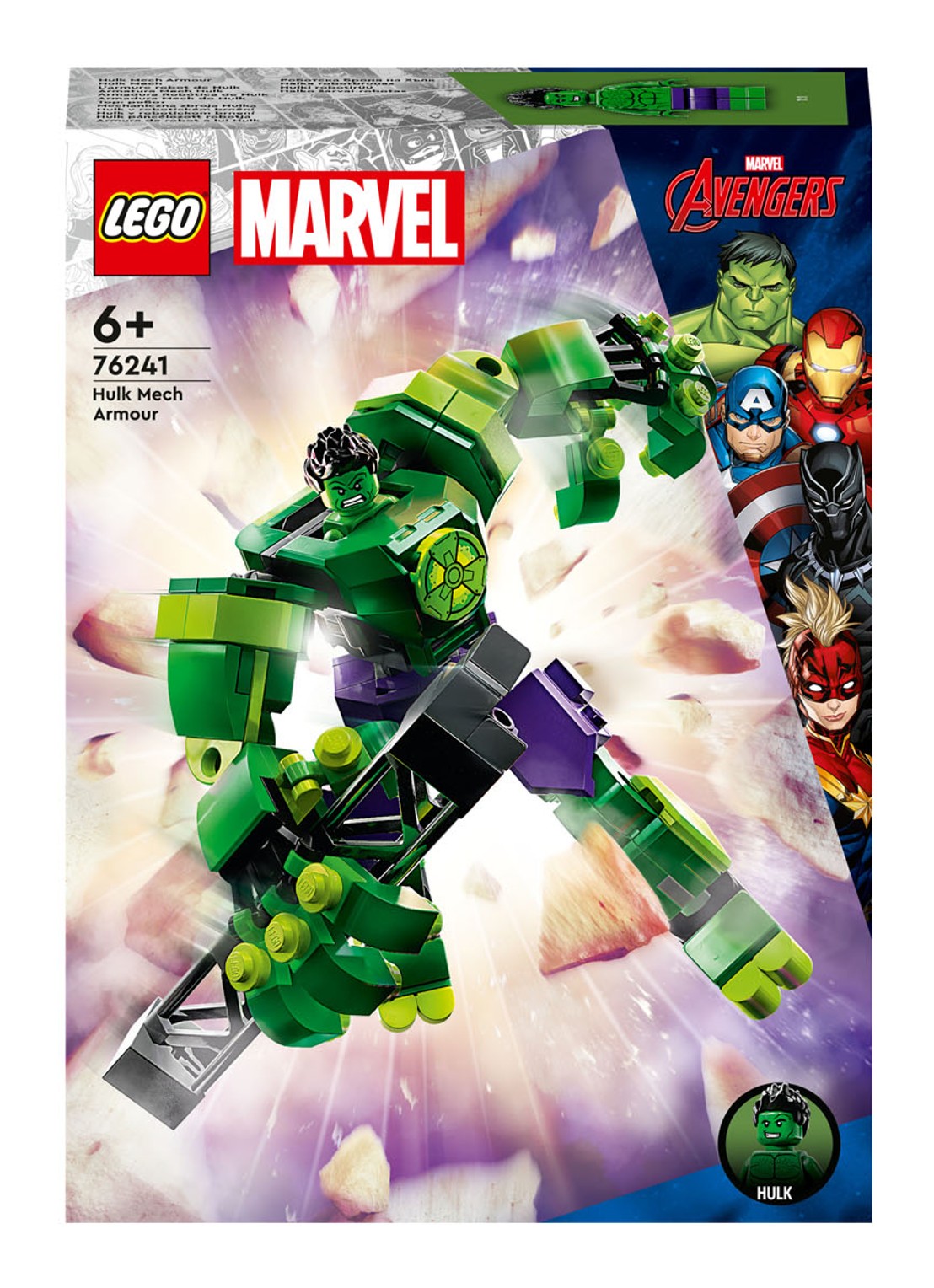 LEGO Marvel Hulk mechapantser Constructie Speelset - 76241 - voorkant 2 multicolor