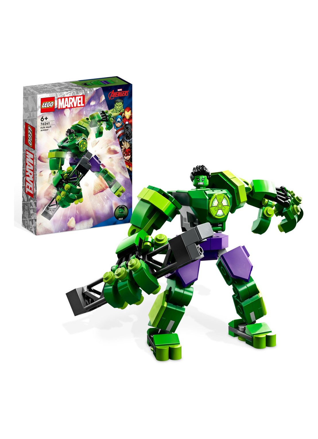 LEGO Marvel Hulk mechapantser Constructie Speelset - 76241 - voorkant 3 multicolor