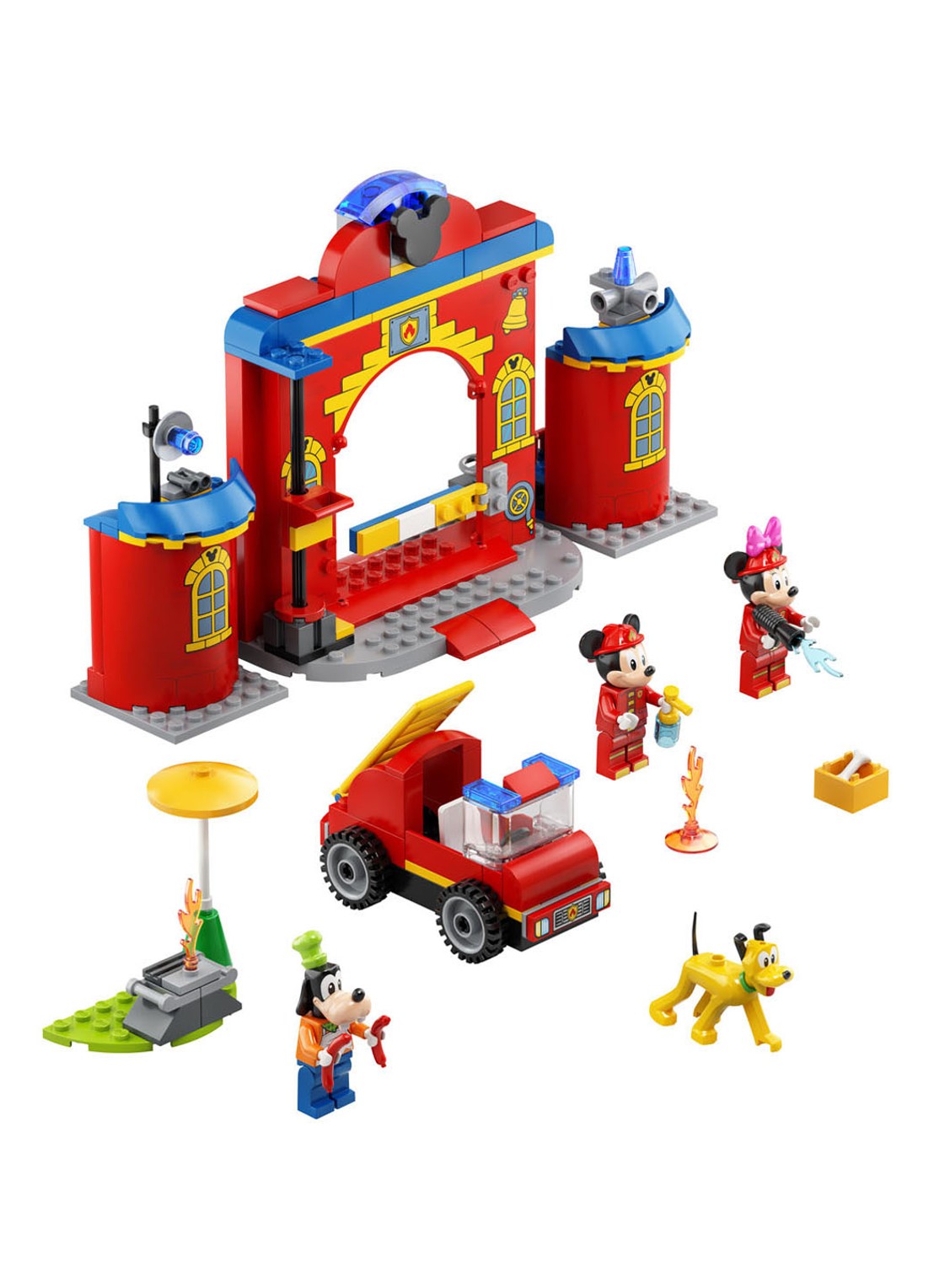 LEGO Mickey Mouse Brandweerkazerne & auto - 10776 - voorkant 2 rood